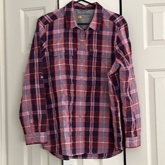 EDDIE Bauer TravelX Plaid Shirt - Picture 1 of 4
